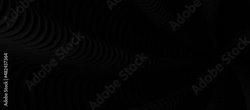 abstract background lines black hole 3d illustration.