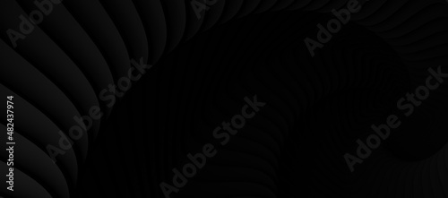 abstract background lines black hole 3d illustration.