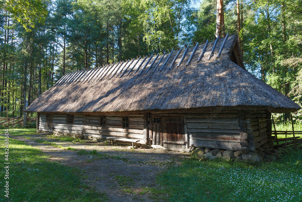 Estonian open air museum with cultural and architectural heritage. Summer time. Taliin, Estonia.