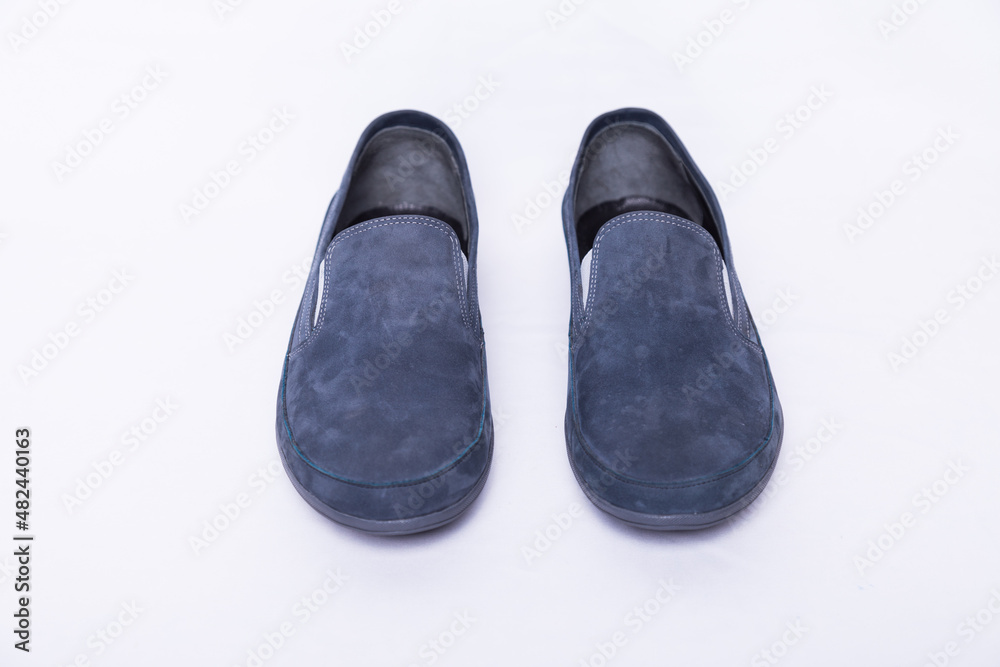 Men's Sky blue nubuck slip ons shoes