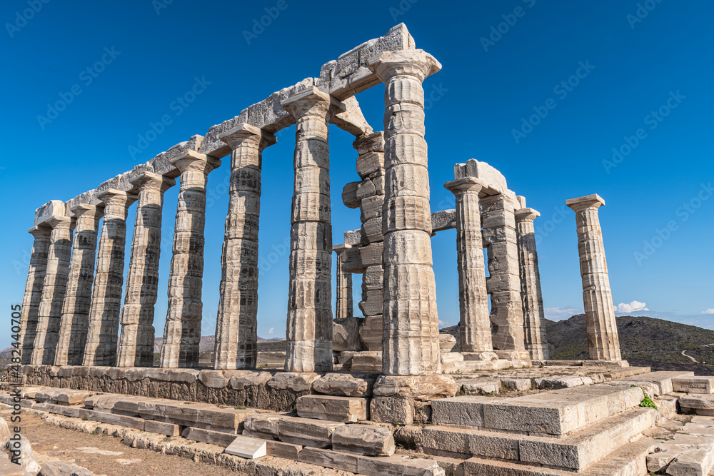 Stone columns of the Temple of Poseidon