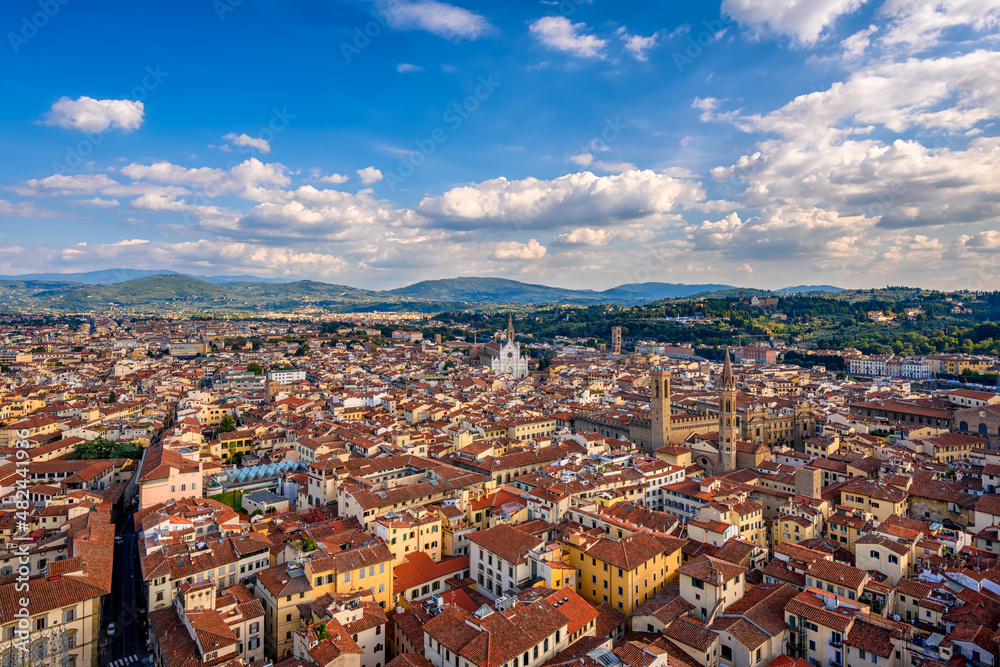 Aerial view of Florence, Italy. Architecture and landmark of Florence.