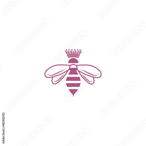 queen bee hive crown logo design