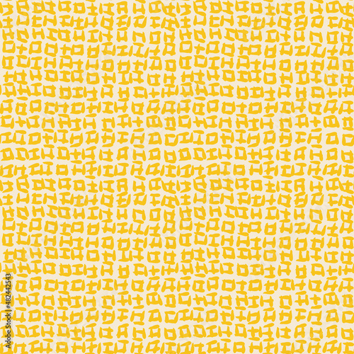 Abstract geometric grunge squares seamless texture pattern background. Organic hand-drawn grid design. Vector