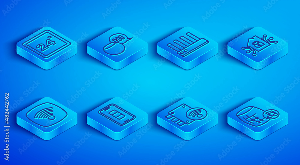 Set line Thermostat, Voice assistant, Router and wi-fi signal, Smartphone battery charge, Digital door lock, home, Wi-Fi wireless internet network and icon. Vector Set line Thermostat, Voice assistant, Router and wi-fi signal, Smartphone battery charge, Digital door lock, home, Wi-Fi wireless internet network and icon. Vector