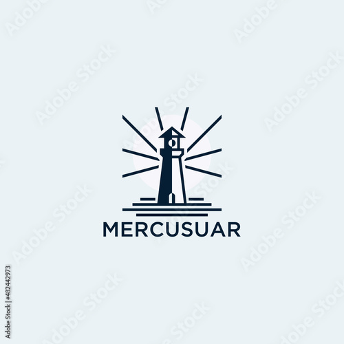lighthouse logo design with flat and modern graphic concept