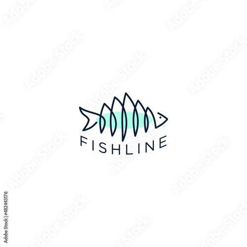 fish logo with line and abstract design concept