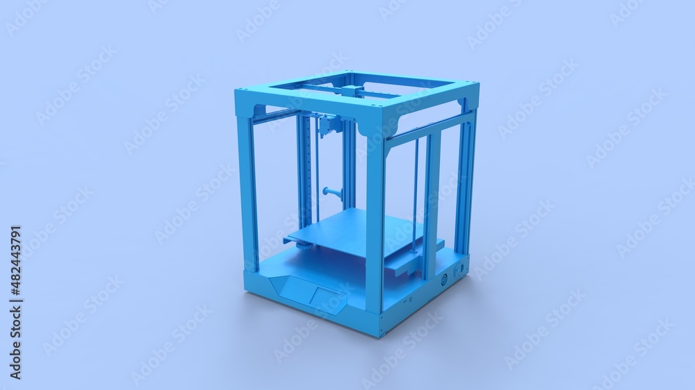 3D rendering of a 3d printer desktop manufacturing machine used for prototyping and engineering. isolated on empty space 3D rendering of a 3d printer desktop manufacturing machine used for prototyping and engineering. isolated on empty space