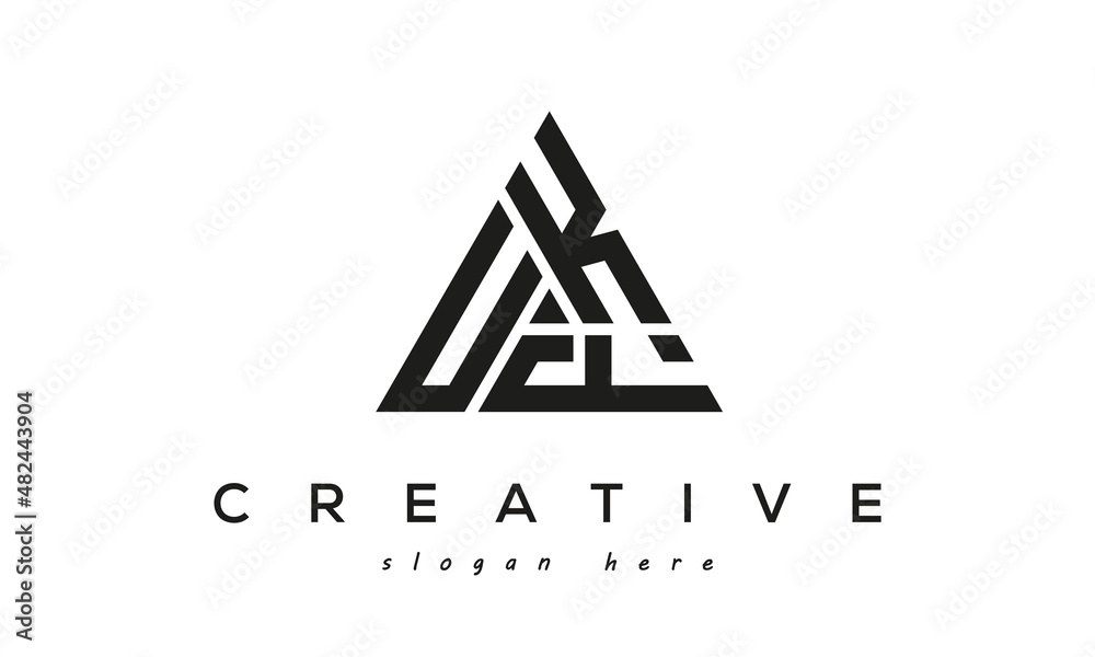 UKF creative tringle three letters logo design - obrazy, fototapety, plakaty 