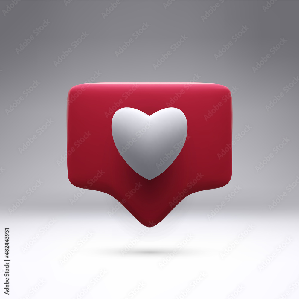 Like 3d render realistic vector icon. Like 3d render realistic vector icon.