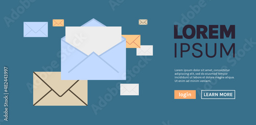 Envelope and mail flat vector illustration.