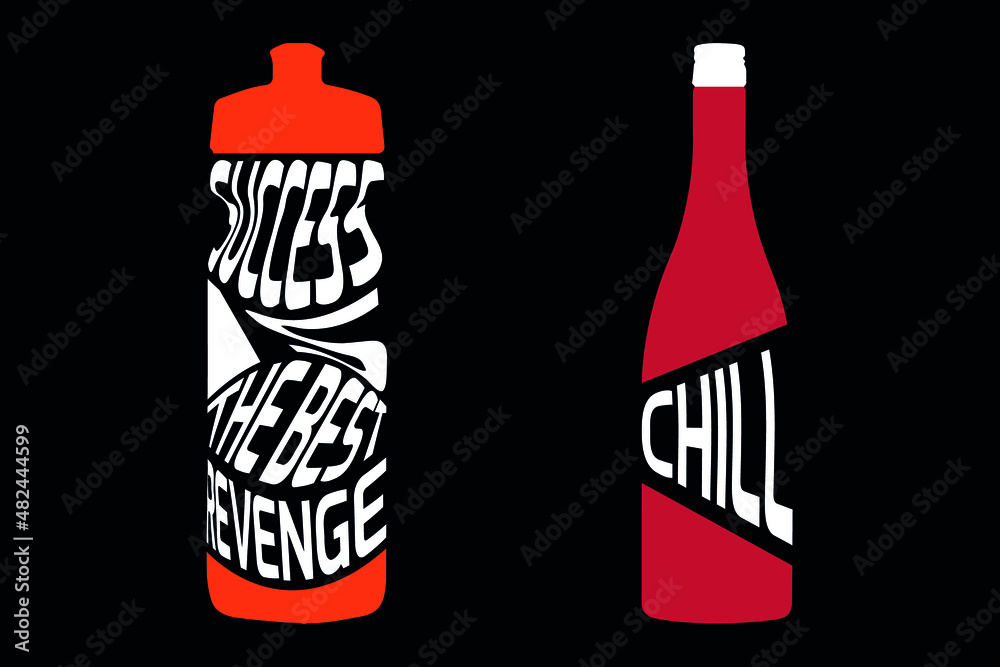 Bottle / Water Pot Vector T-shirt Design , Theme