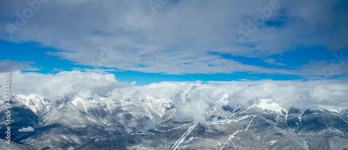 Fototapeta Naklejka Na Ścianę i Meble -  Panorama of snowy mountains. Caucasus mountains