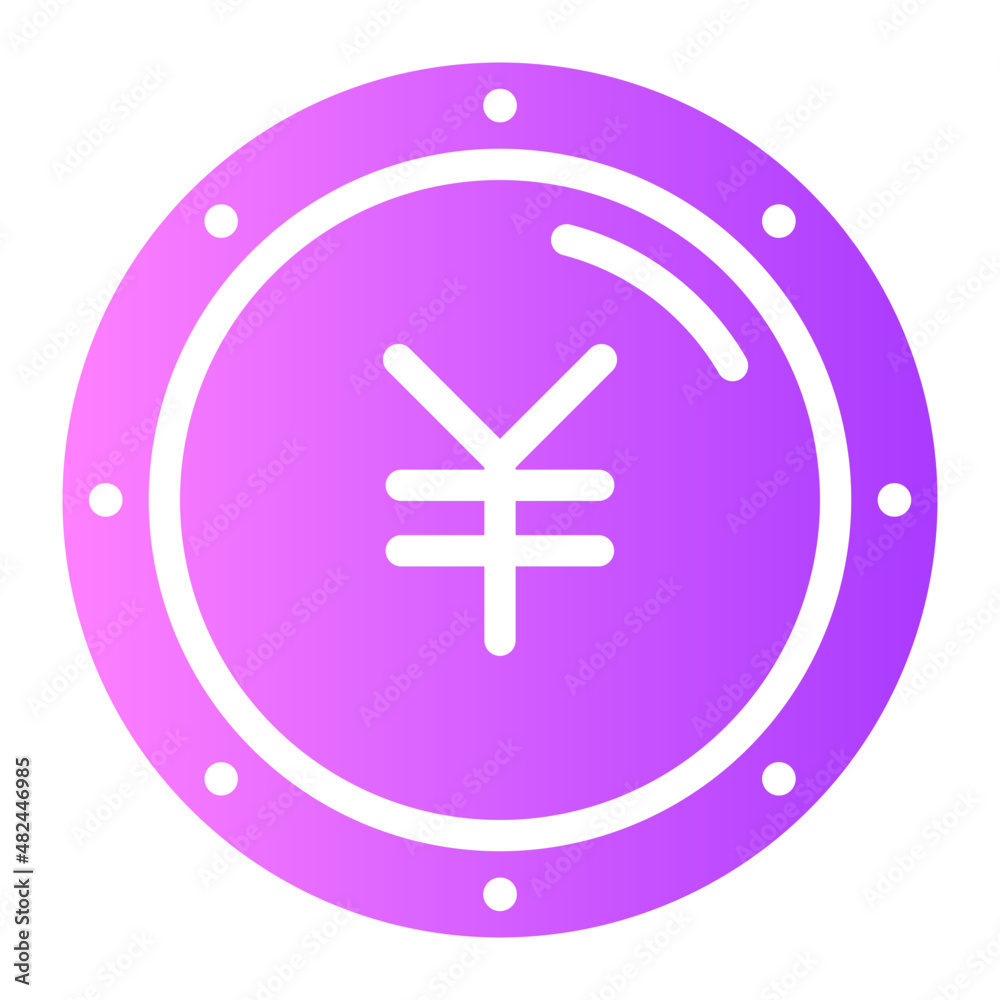 Obraz premium yen gradient icon