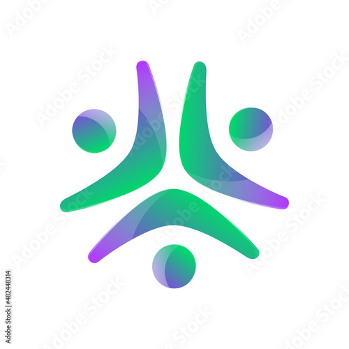 Abstract logo association. Design vector element. You can use in the media, mobile, public groups, alliances,kids, environmental, mutual aid associations and other social welfare agencies.