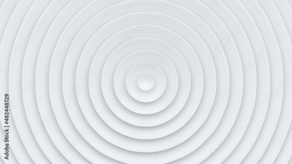 White circles abstract background 3D render