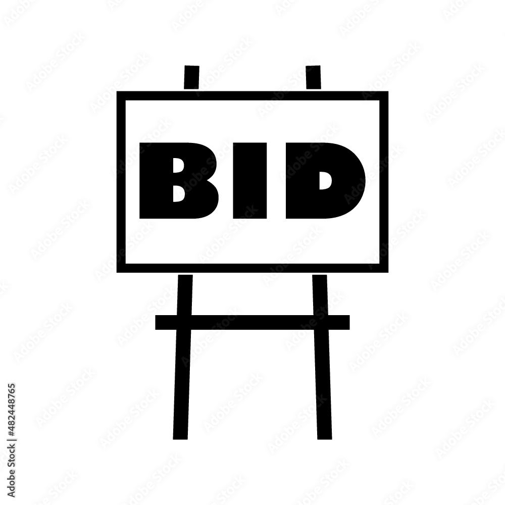 Bid icon isolated on white background Bid icon isolated on white background