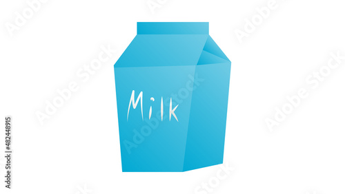 box with milk on a white background, vector illustration. a large blue cardboard box with a drink. natural drink, coffee additive. healthy food, baby food