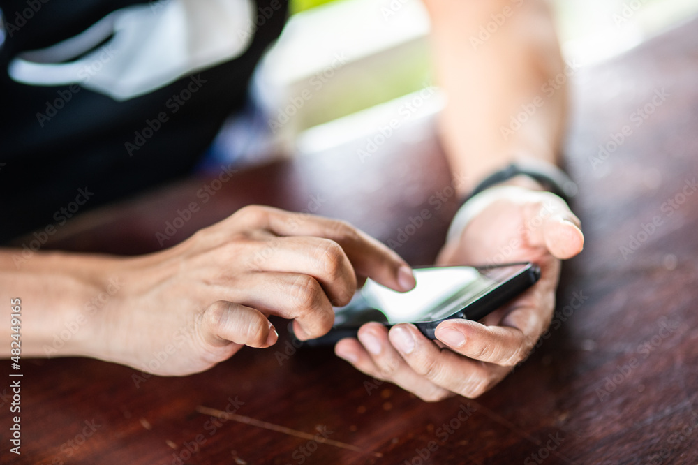 person using smartphone