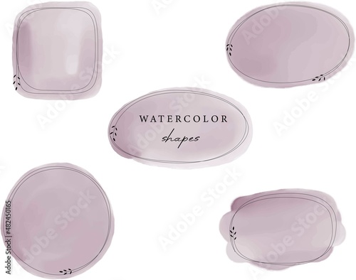Set of watercolor Vector shapes