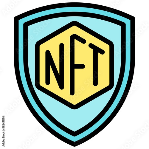 Security token icon, NFT related vector illustration