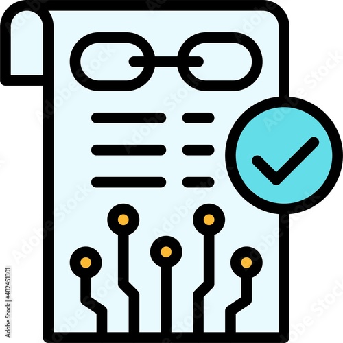 Smart contract icon, NFT related vector illustration
