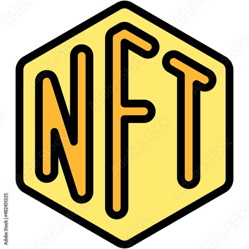 Non fungible token icon, NFT related vector illustration