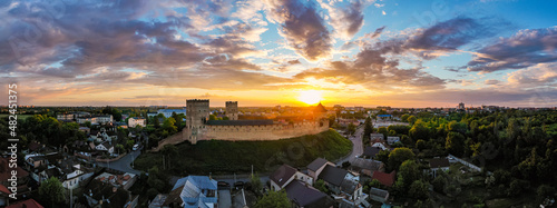 Aerial view on Lubart's castle in Lutsk, Ukraine from drone photo