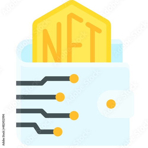 Wallet icon, NFT related vector illustration