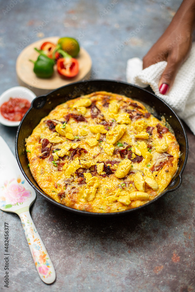 Ackee Quiche or Ackee Fritata in Cast Iron Skillet Ackee Quiche or Ackee Fritata in Cast Iron Skillet