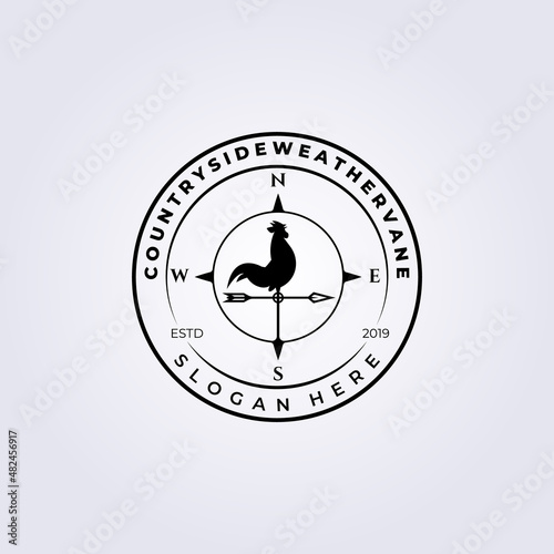 Weather vane, wind vane logo vector illustration template design, emblem badge element