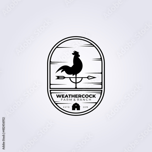Vintage weathercock logo vector illustration template design , weather vane or wind vane logo