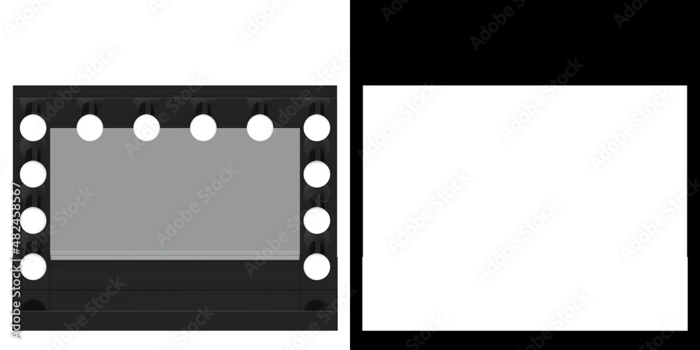 Fototapeta premium 3D rendering illustration of a makeup mirror