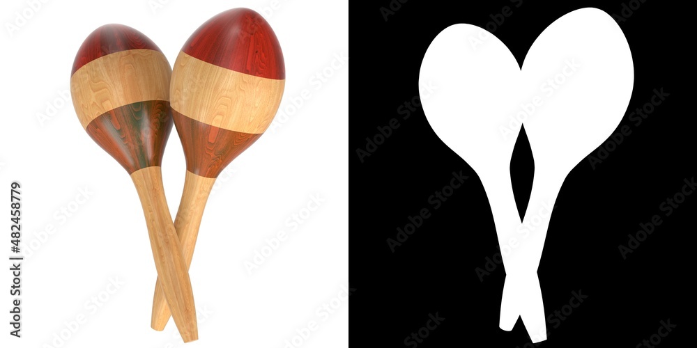 3D rendering illustration of maracas rumba shakers

