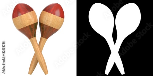 Cuadro en lienzo 3D rendering illustration of maracas rumba shakers