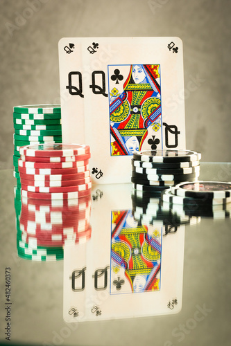 poker chips and cards