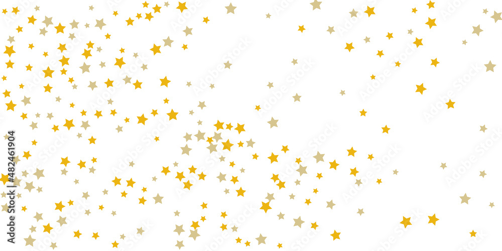 Star confetti. Golden casual confetti background. Bright design pattern. Vector template with gold stars. Suitable for your design, cards, invitations, gift, vip