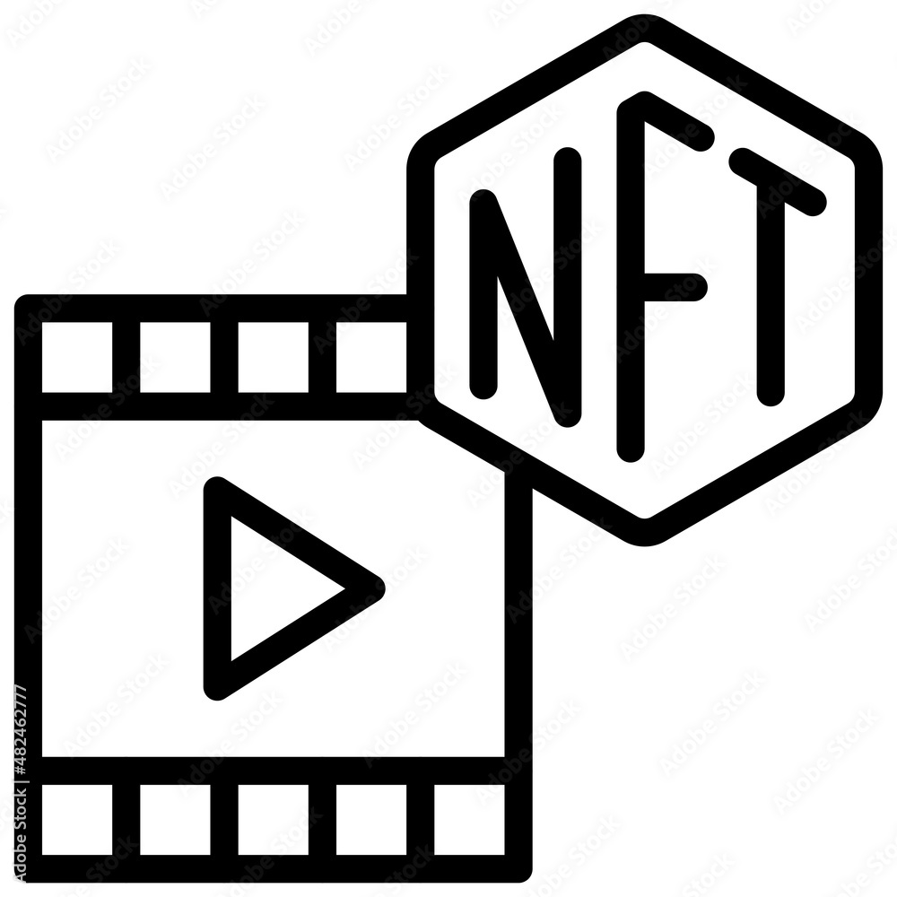 Movie clip icon, NFT related vector illustration Movie clip icon, NFT related vector illustration