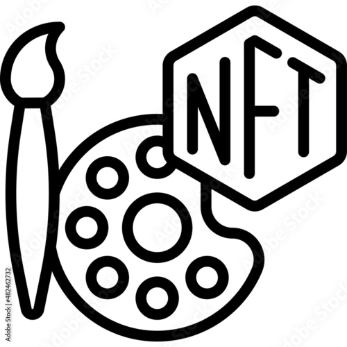 NFT art icon, NFT related vector illustration