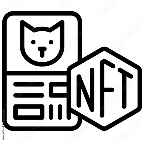 Trading card icon, NFT related vector illustration