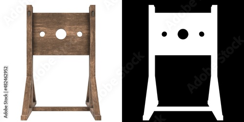 3D rendering illustration of a medieval pillory photo