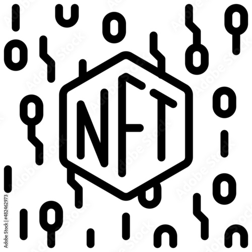 Mint icon, NFT related vector illustration