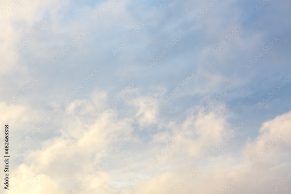 Clouds in the winter sky. Evening sky. The background image.