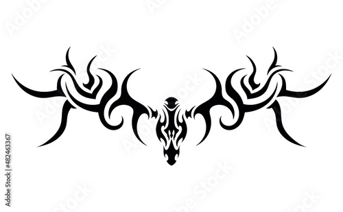 horn head abstract ethnic deer or elk silhouette symbol sticker