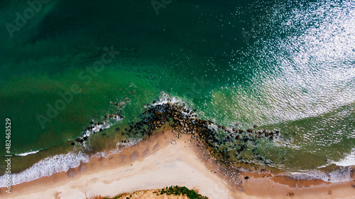 coast line drone shot