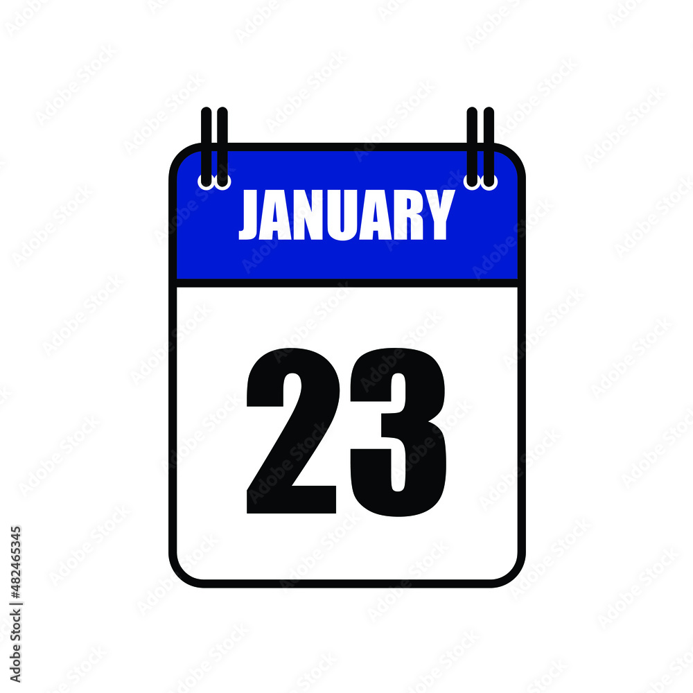January 23 Calendar Icon Vector Illustration . Date , Day Of Mouth January 23 Calendar Icon Vector Illustration . Date , Day Of Mouth