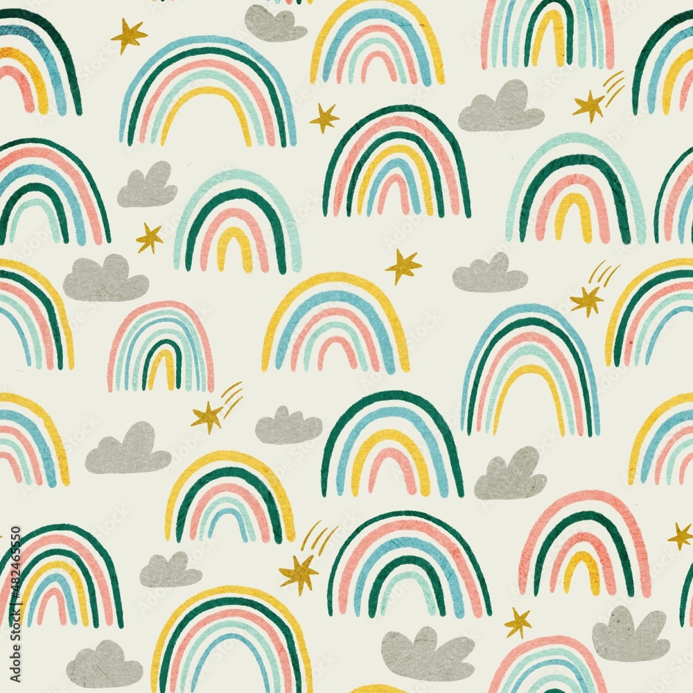 Obraz premium seamless pattern with rainbow