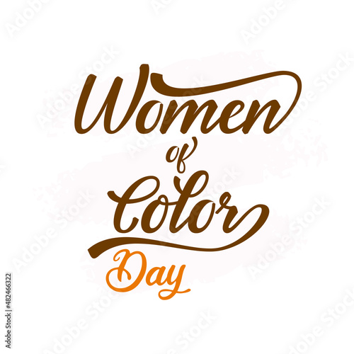 Women of Color Day vector text.