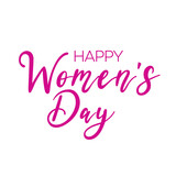 International women's day concept design. 8 March vector holiday illustration. Happy women’s day greeting calligraphy elegant text template.