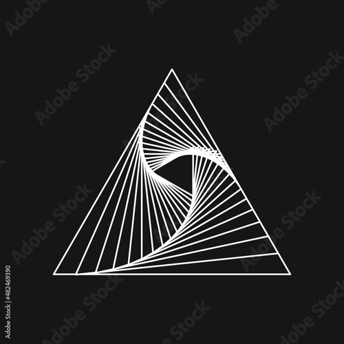 Abstract Spirograph twist triangle. Vector illustration.